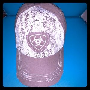 Brown and lace ariat hat